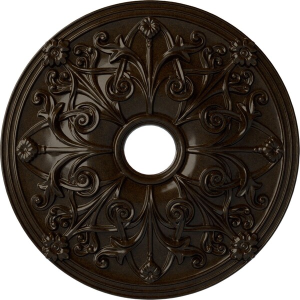 Ekena Millwork Jamie Ceiling Medallion (Fits Canopies up to 3 7/8"), 23 5/8"OD x 3 7/8"ID x 2 1/8"P, Bronze CM23JABZS - main